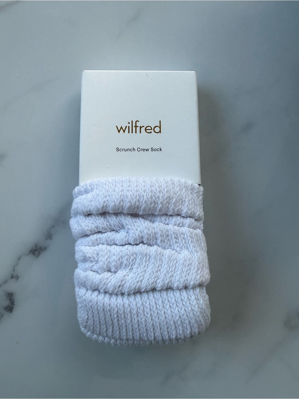 Aritzia Wilfred White Scrunch Crew Sock